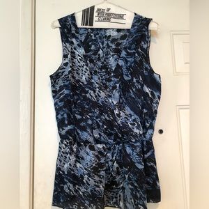 NWT Jennifer Lopez sleeveless crossover front silky blouse Size M